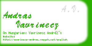 andras vavrinecz business card